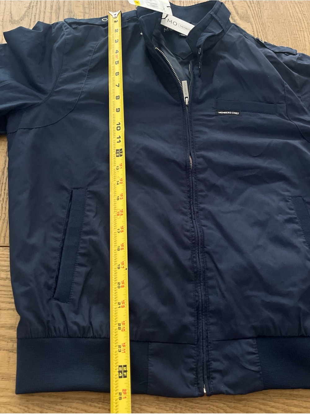 Members Only Jacket Mens Medium Navy Blue Bomber Full Zip W/ Pockets - Picture 5 of 10